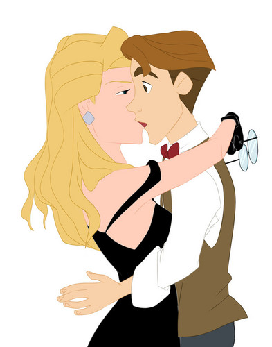 Milo and Helga kiss