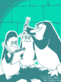Skipper and baby penguins - penguins-of-madagascar fan art