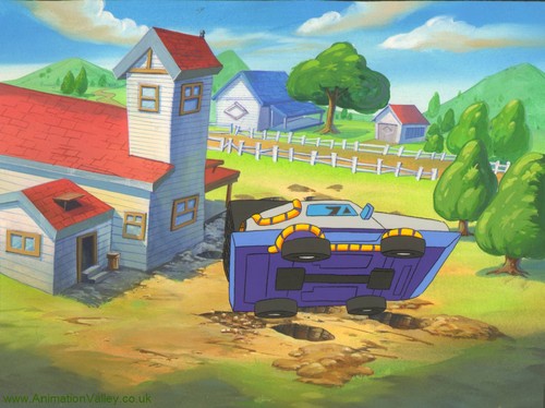 Back to the Future Production Cel & Hand Painted Background