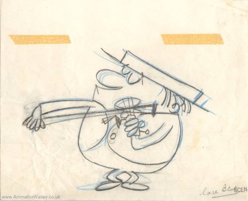  Ernest Pintoff Violinist Production cel drawing
