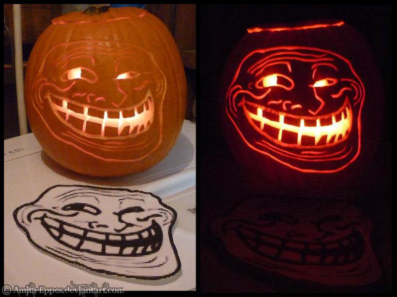 Random Photo: Trollface halloween pumpkin.