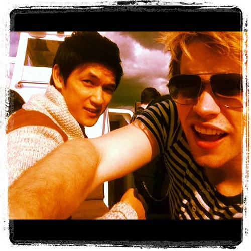 Chord and Harry on a boat