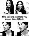 Nina Makes Ian Scream - ian-somerhalder-and-nina-dobrev fan art