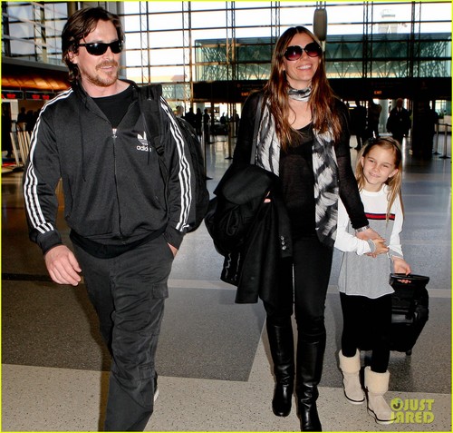 Christian Bale & Family Take Flight
