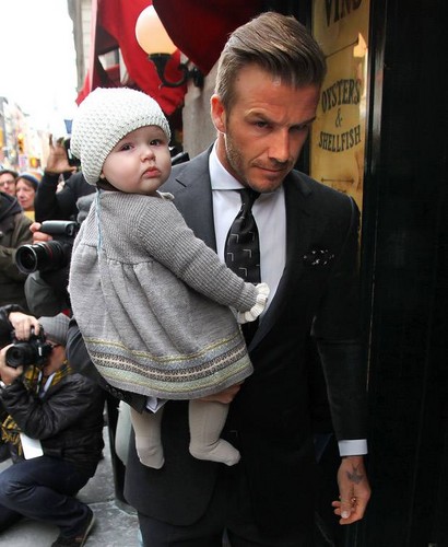 David Beckham and Harper Seven