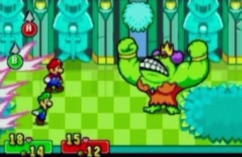 Mario and Luigi battle with Queen Bean