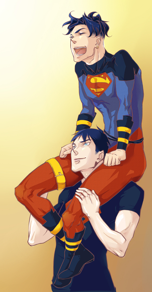 Superboy & Superboy - jovem de justiça fan art