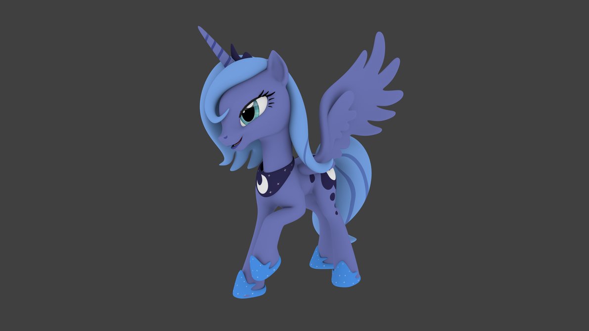 My Little Pony Friendship Is Magic 3D Gambar 3D Luna HD Wallpaper