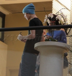  Justin Bieber and Selena Gomez at the Beverly Center.