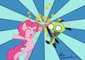 Pinkie and GIR - my-little-pony-friendship-is-magic fan art