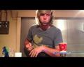 keith-harkin - Screen caps from Keith's youtube video of him eating a sandwich.  screencap