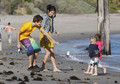 Justin having fun with family at a beach - justin-bieber photo
