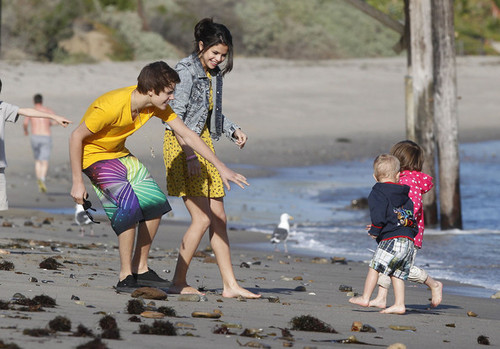  Justin having fun with family at a strand