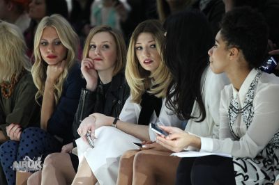 Nicola at the TopShop Unique show during London Fashion Week.
