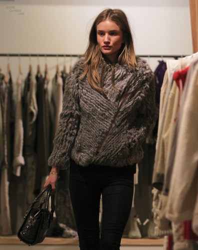 Rosie Huntington-Whiteley seen shopping in Soho, New York City, USA. February 21th 2012.