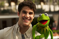Darren performs with Kermit the Frog - glee photo