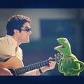 Darren performs with Kermit the Frog - glee photo