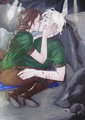 Katniss Kissing Peeta in the cave - the-hunger-games fan art