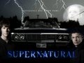 supernatural - Sam, Dean and the Impala wallpaper