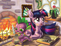 Spike and Twilight - my-little-pony-friendship-is-magic fan art