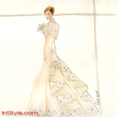 Bella's Wedding Dress Sketch Instyle Magazine