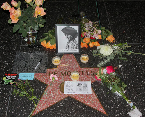 Monkees star, sterne memorial for Davy Jones