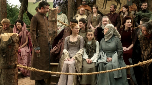  Sansa and Arya with Mordane