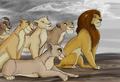 Simba and the lionesses - the-lion-king fan art