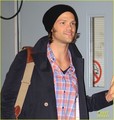 Jared Padalecki and Jensen Ackles arrive at the airport  - supernatural photo