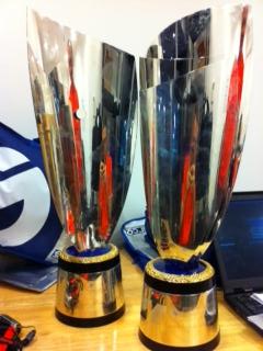 Trophies From The Abu Dhabi GP At Mclaren Garage Twit Pic