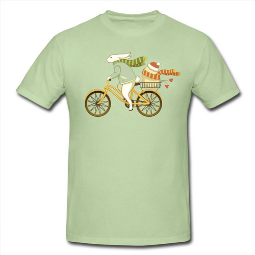  Bicycle Bunny in Winter - Easter T-Shirt