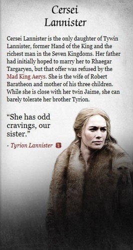 Cersei Baratheon info