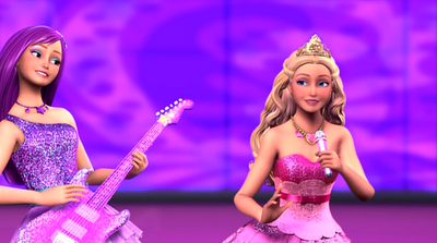 Princess Tori singing and Popstar Keira playing the electric guitar