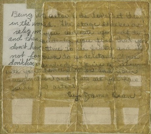  James Dean 1952 hand written letter