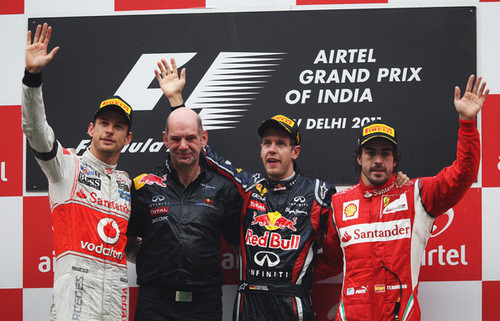 Jenson,Alonso And Vettel On Podium