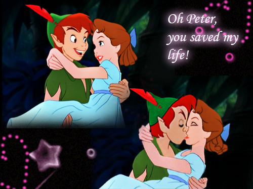 Peter and Wendy kiss