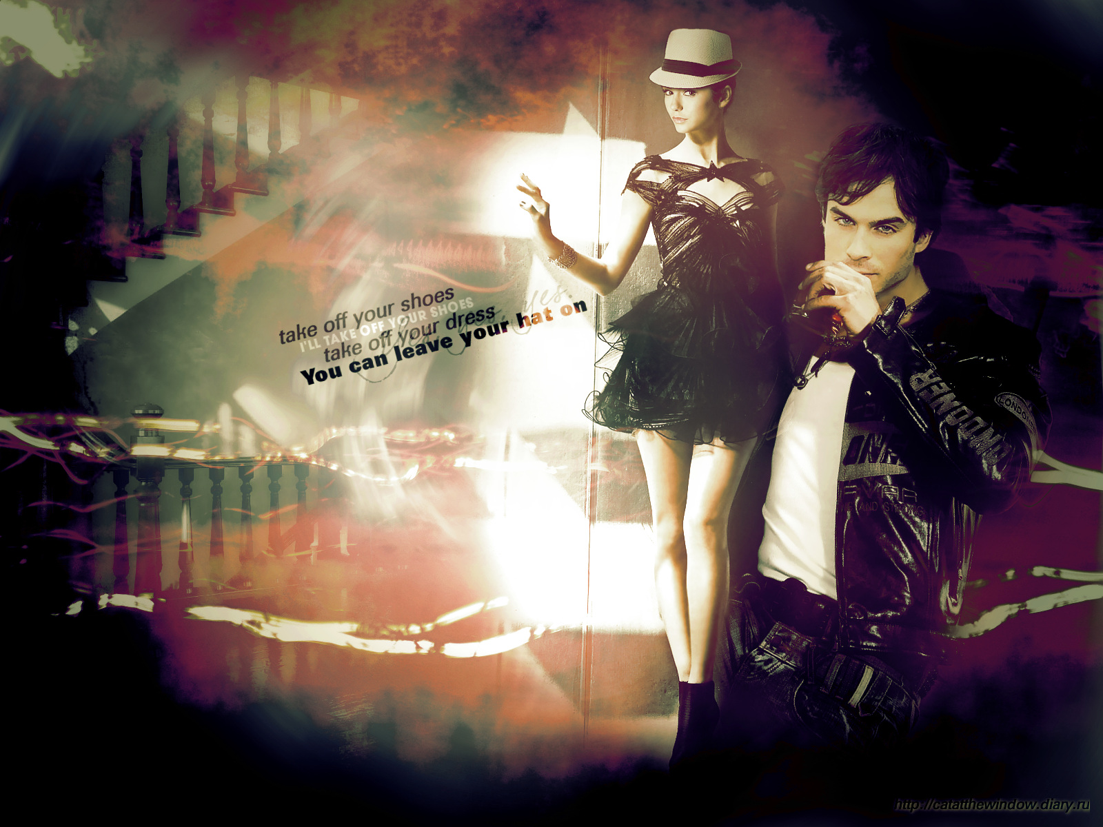 http://images5.fanpop.com/image/photos/29800000/You-can-leave-your-hat-on-damon-and-elena-29871822-1600-1200.jpg