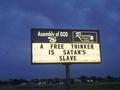 free thinkers are satan's slaves - atheism photo