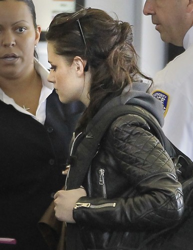 Kristen Stewart arriving at JFK Airport in New York - March 19, 2012.