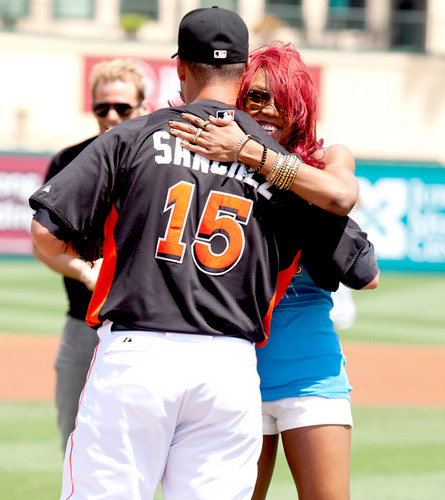  Alicia fox and Zack Ryder-Miami Marlins Spring Training Game