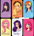 Me (Fluttershy), Rarity, Applejack, Pinky, Rainbow and Twilight as humans 1 - my-little-pony-friendship-is-magic fan art