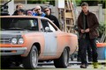 shoot a scene for Supernatural at a gas station  - jensen-ackles photo