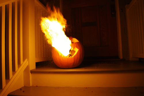 i've always wondered why the pumpkins never catch fire!