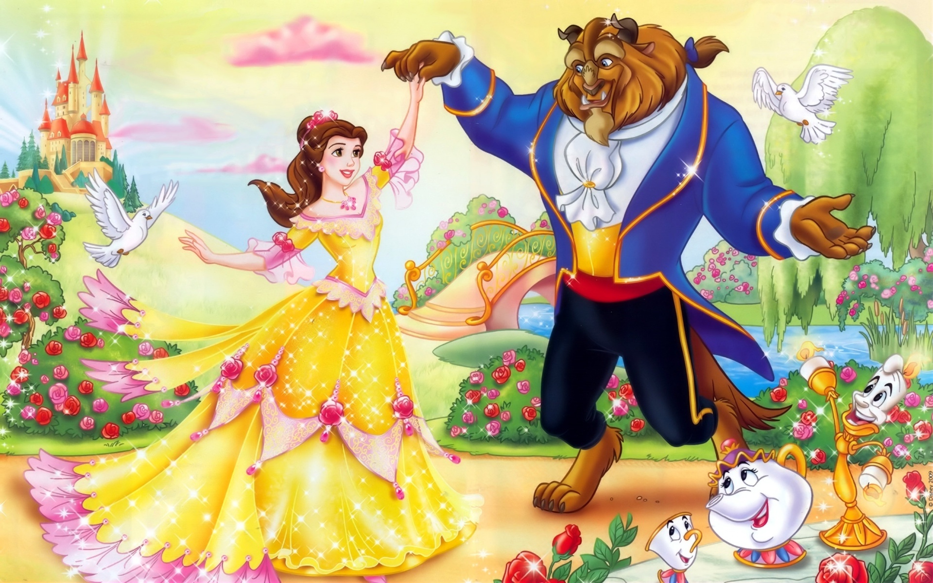 Beauty and the Beast - Disney Princess Wallpaper (30378285) - Fanpop