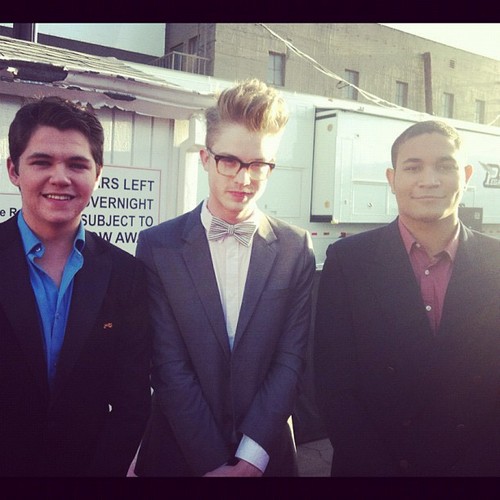 Cameron Mitchell, Damian McGinty, and Lindsay Pearce at the NewNowNext Awards 