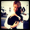 Chord with Heather's puppy - glee photo