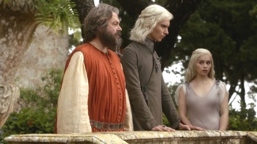 Daenerys and Viserys with Illyrio Mopatis