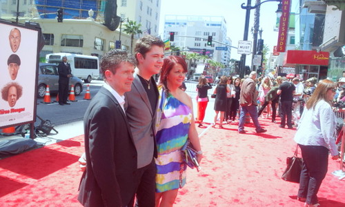  Damian and his parents Joanne and Damian sr.on the Three Stooges world premiere red carpet