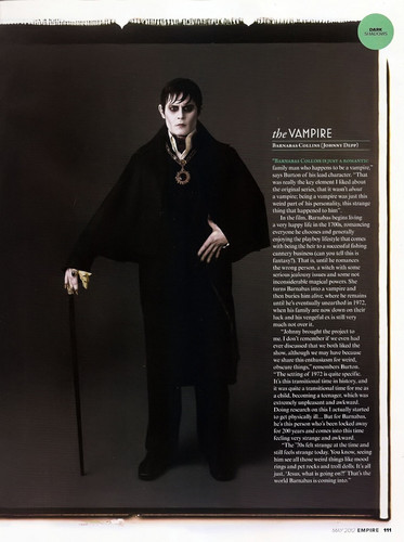  Empire Magazine May 2012 Scans ~ Dark Shadows artikulo