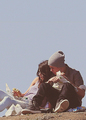 Justin and Selena eating subway on a hill ☺ - justin-bieber photo